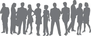 Diverse_ Group_ Silhouettes PNG Image