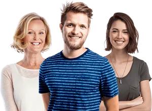 Diverse Group Smiling People PNG Image