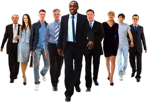 Diverse Groupof Professionals Walking PNG