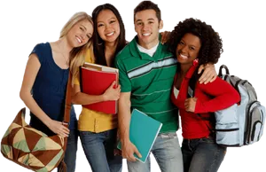 Diverse Groupof Students Smiling PNG Image