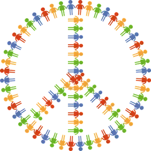 Diverse People Peace Symbol PNG Image