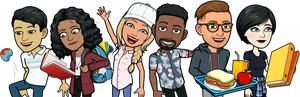 Diverse Student Group Cartoon PNG