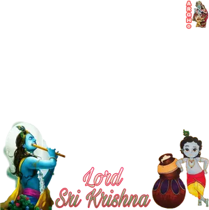 Divine Flute Player Lord Sri Krishna PNG Image