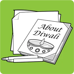 Diwali Education Coloring Page PNG Image