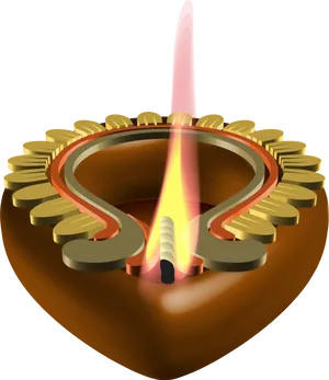 Diwali Festival Clay Lamp Illustration PNG Image