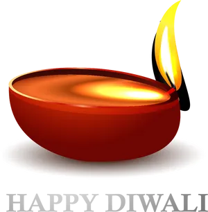 Diwali Festival Lamp Greeting PNG Image