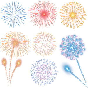 Diwali Fireworks Display Illustration PNG Image