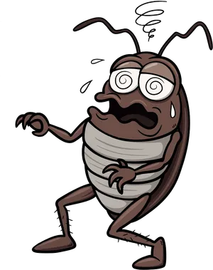 Dizzy Cartoon Cockroach PNG Image