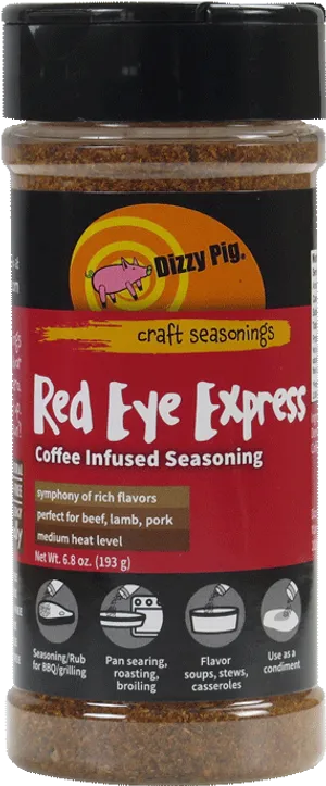 Dizzy Pig Red Eye Express Seasoning Bottle PNG Image