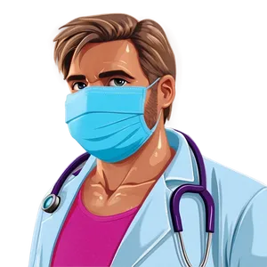 Doctor Cartoon Wearing Mask Png Cno73 PNG Image