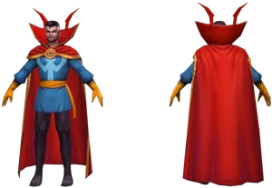 Doctor Strange3 D Model Frontand Back PNG Image