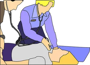 Doctor Using Stethoscopeon Patient PNG Image