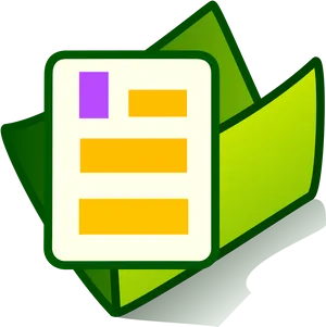 Document Icon Green Background PNG Image