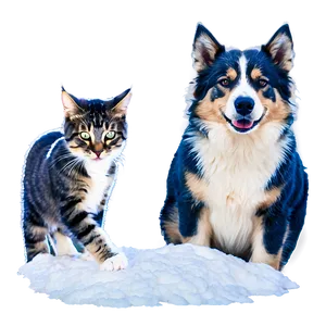 Dog And Cat In Snow Png Jbl PNG Image