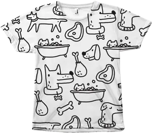 Dog Pattern T Shirt Design PNG Image