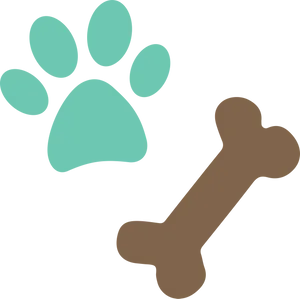 Dog Pawand Bone Graphic PNG Image