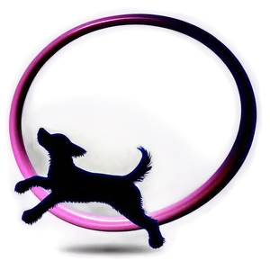 Dog Silhouette Jumping Through Hoop Png Iem PNG Image