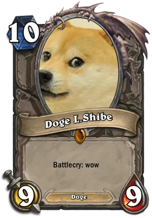 Doge Hearthstone Card Meme PNG Image