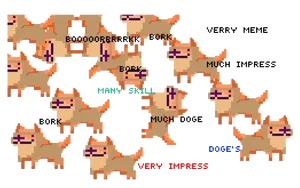 Doge Meme Pixel Artwork PNG Image