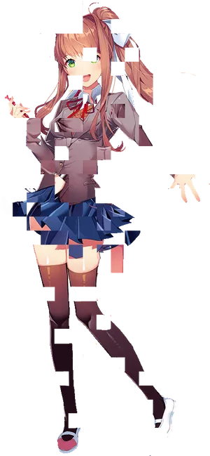 Doki Doki Literature Club Monika Pose PNG Image