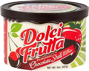 Dolci Frutta Chocolate Shell Topping Container PNG Image