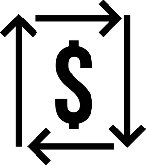 Dollar Sign Expansion Arrows PNG Image