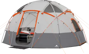 Dome Tent Outdoor Camping Setup PNG Image