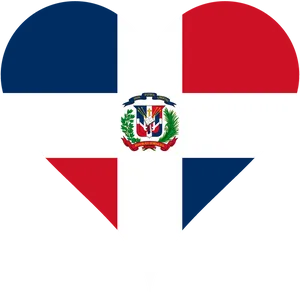 Dominican Republic Flag Heart PNG Image