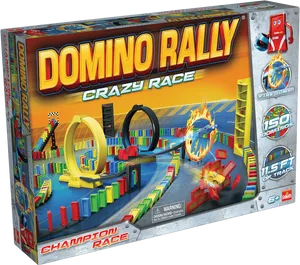 Domino Rally Crazy Race Game Box PNG Image