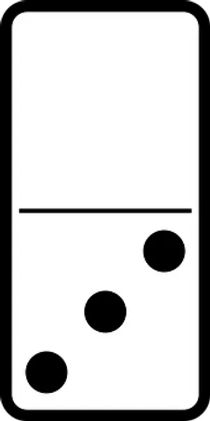 Domino Tile Three Four Black Dots PNG Image