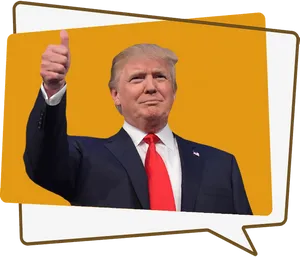 Donald Trump Thumbs Up Gesture PNG Image