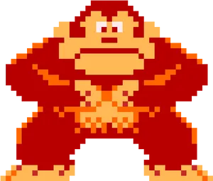 Donkey Kong Classic Pixel Art PNG Image