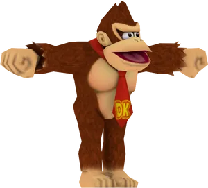 Donkey Kong Classic Pose PNG Image