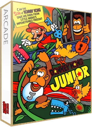 Donkey Kong Junior Arcade Box Art PNG Image