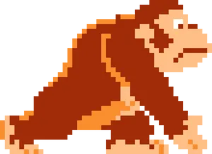 Donkey Kong Pixel Art PNG Image