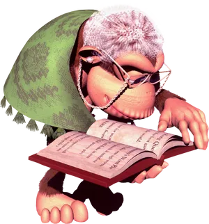 Donkey Kong Reading Book PNG Image