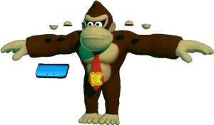 Donkey Kong3 D Model Pose PNG Image