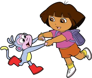 Dora_and_ Boots_ Adventure PNG Image