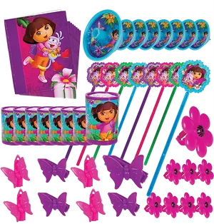 Dora The Explorer Party Supplies PNG Image