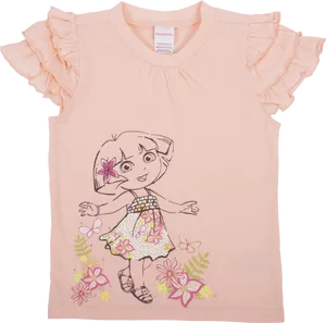 Dora The Explorer Pink Ruffle Shirt PNG Image