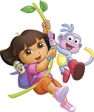 Doraand Boots Swinging Adventure PNG Image