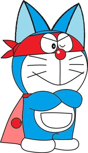 Doraemon Superhero Version PNG Image