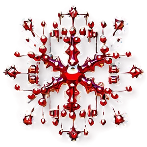 Dotted Red Snowflake Png 06282024 PNG Image