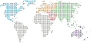 Dotted World Map Sudan Highlighted PNG Image