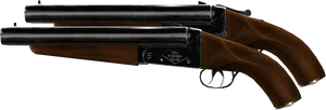 Double Barrel Shotgun Isolated PNG Image