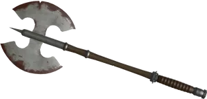 Double Bladed Battle Axe PNG Image