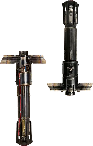 Double Bladed Lightsaber Disassembled PNG Image