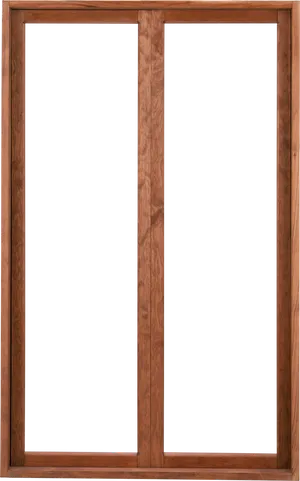 Double Panel Wooden Window Frame PNG Image