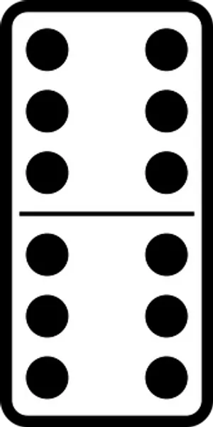 Double Six Domino Tile PNG Image