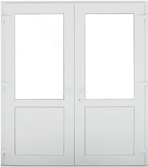 Double White Door Closed PNG Image